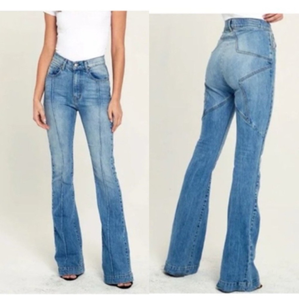 REVICE Light Blue Wide Leg Jeans